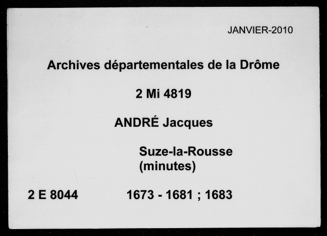 6 novembre 1673-2 février 1683