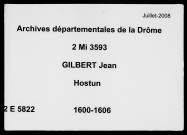 22 janvier 1600-17 décembre 1606