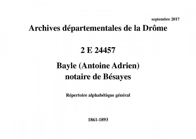 Répertoire alphabétique général (1861-1893).