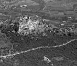 Vue aérienne du château médiéval.
