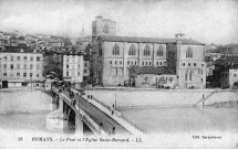 Romans-sur-Isère. - Le pont sur l'Isère et la collégiale Saint-Barnard.