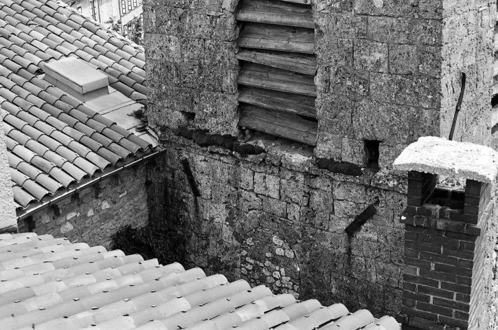 La Chapelle-en-Vercors.- La face nord du clocher de l'église Assomption de Notre-Dame.