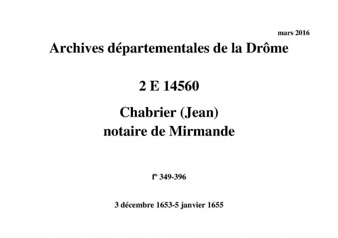3 décembre 1653-5 janvier 1655