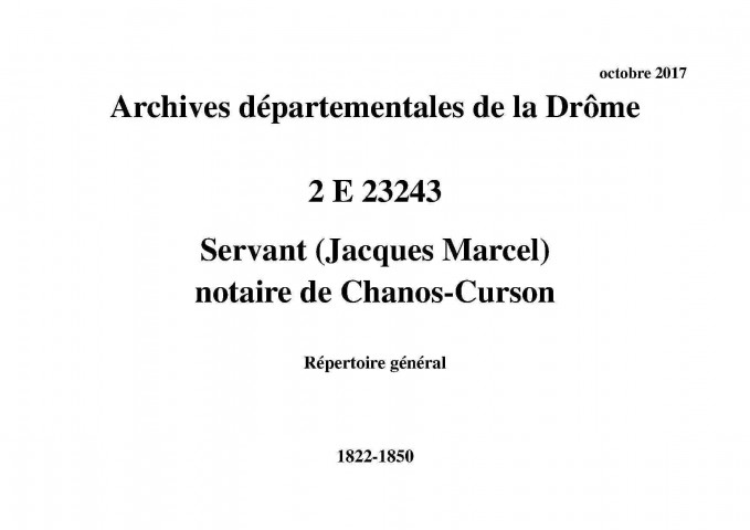 Répertoire général (1822-1850).