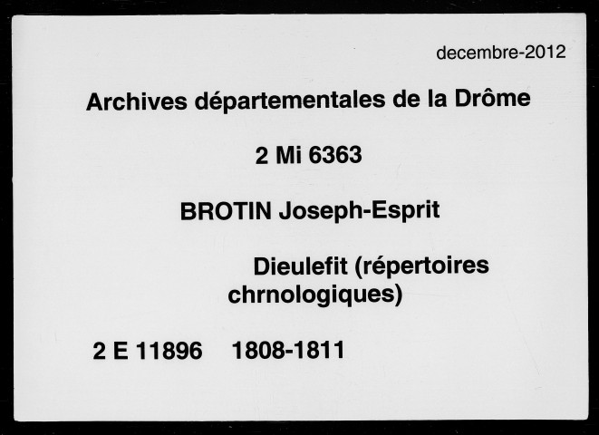 Répertoires chronologiques (2 janvier 1808-1er avril 1811).
