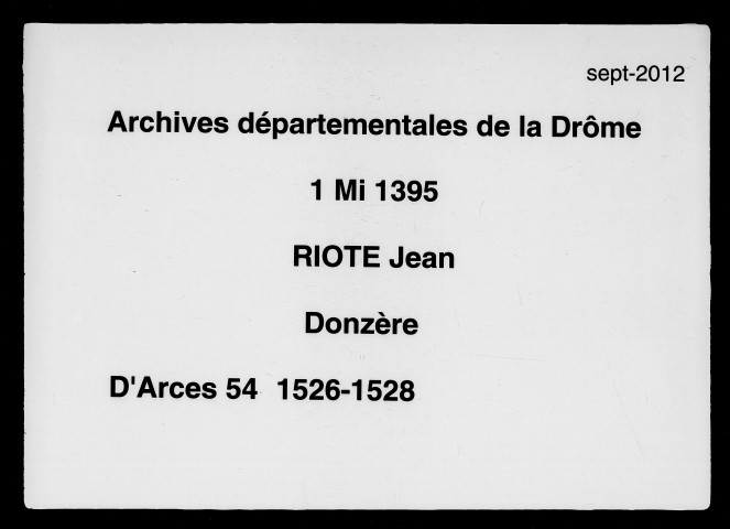 Notes brèves (16 janvier-30 septembre 1526).