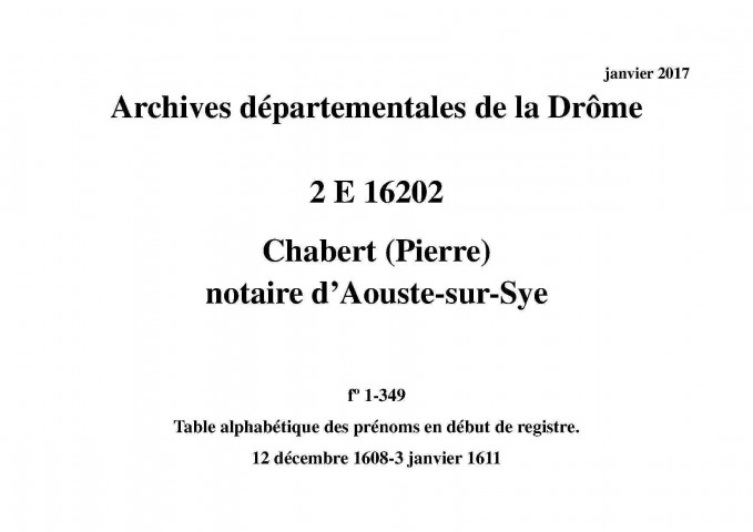 12 décembre 1608-3 janvier 1611
