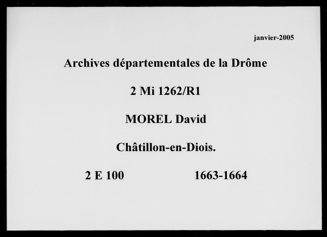 12 janvier 1663-17 novembre 1664