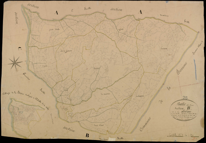 Section B1, la Drôme. Village (agrandissement).