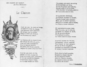 Le Clairon extrait des Chants du Soldat, livre écrit en 1872 par Paul Déroulède (1846-1914).