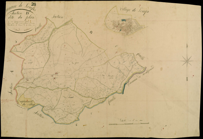 Section B2, Plan (le). Village (agrandissement).