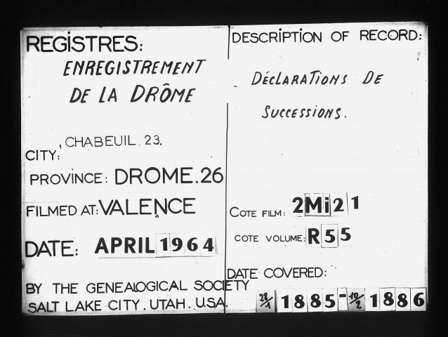  28 janvier 1885 - 16 février 1886