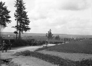 Région de Girmont (Vosges). - Régiment en marche dont groupe de tambours.