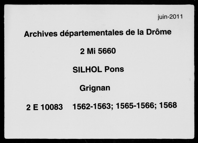30 janvier 1562-1er décembre 1568
