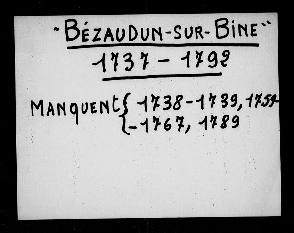 Religion catholique. - Baptêmes, mariages, sépultures (1737-1792).