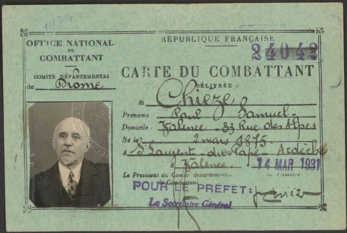 Chièze, Paul Samuel
