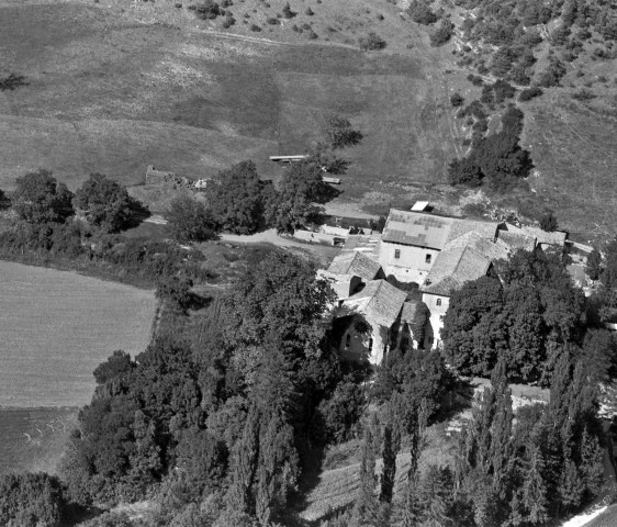 Vue aérienne de l'abbaye de Valcroissant (XIIe siècle).