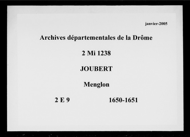 13 janvier 1650-24 janvier 1651