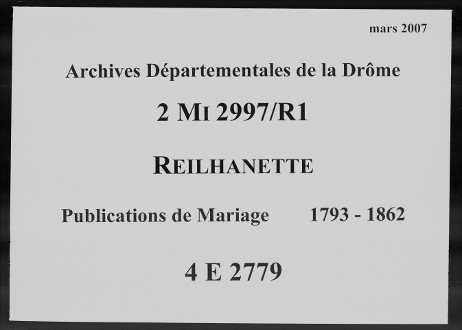 Publications de mariages (1793-1897).