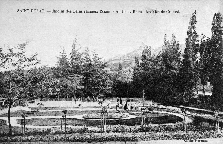 Le jardin de l'établissement thermal Roche.