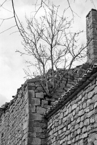 Sainte-Jalle. - Détail de l'angle sud-ouest de la chapelle Saint-Anastase.