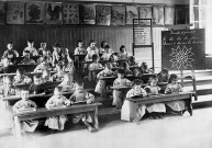 Lyon (Rhône).- Classe de l'école maternelle de l'avenue des Ponts.