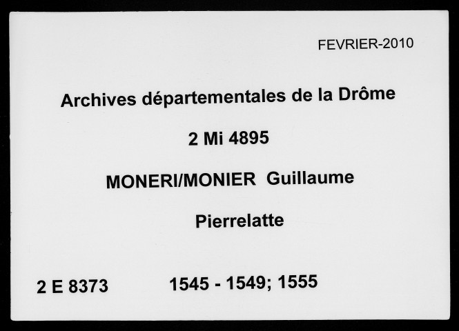 1er janvier 1545-13 septembre 1555