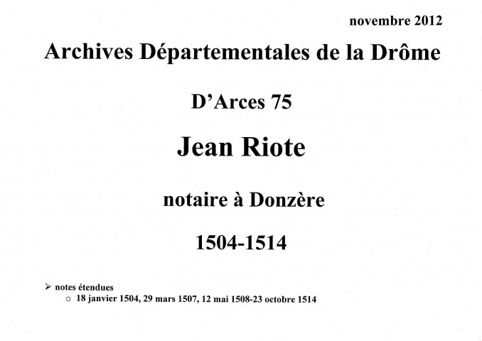 Notes étendues (1504-1514).