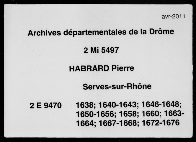 24 juin 1638-21 avril 1676