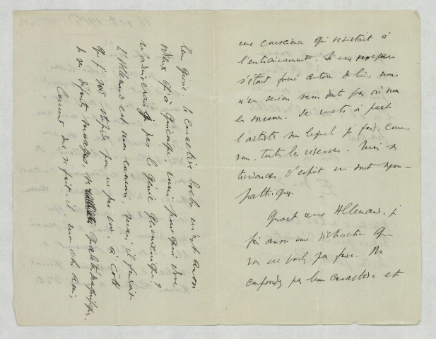 LAScontestant les écrits de Georges Le Cardonnel sur Romain Rolland qui, selon lui, essaye d'être une conscience en cette période de guerre et lui parlant également du caractère allemand et du génie germanique.