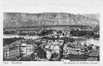 Valence. - Vue de la basse ville et du pont sur le Rhône (vers 1920).