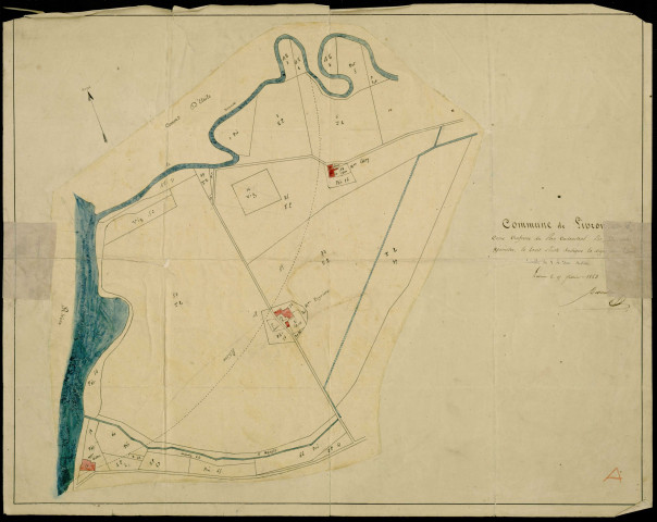 Section A, Îsles (les). Parcelles n° 1-11, 24-30, 32-36, 38, 39, 49-67.