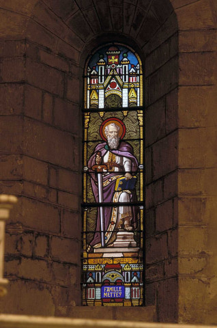 Moras-en-Valloire.- Vitrail de l'église.