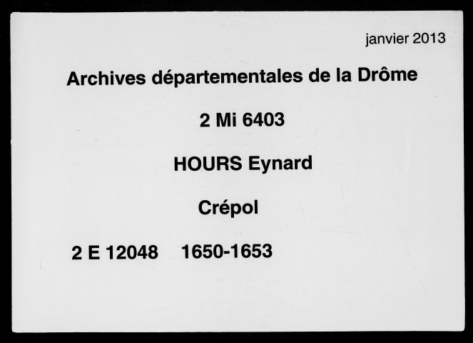 7 février 1650-7 décembre 1653