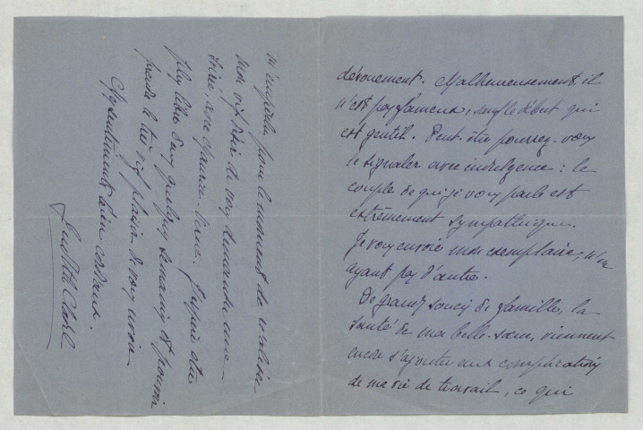 LAS lui demandant une critique indulgente pour le manuscrit d'un couple Belge, lui est aveugle, sa femme recopiant ses paroles.