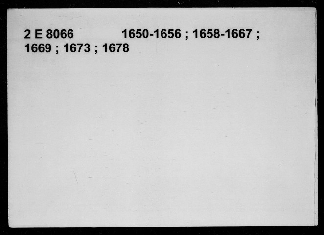 20 janvier 1650-30 avril 1678