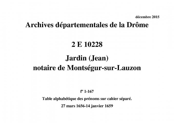 27 mars 1656-14 janvier 1659