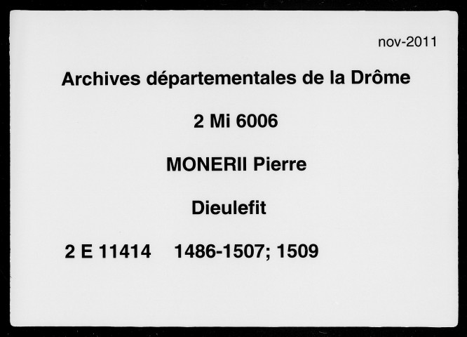 17 novembre 1486-1er février 1509