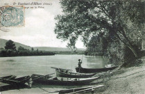 Barques aux bords du Rhône.