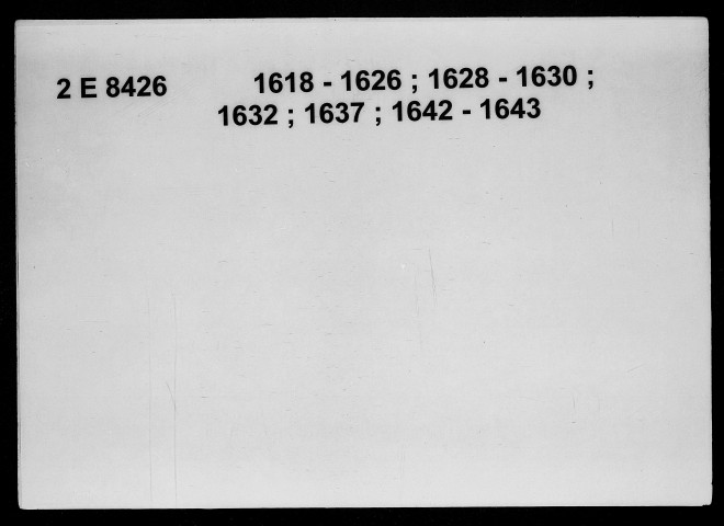 1er janvier 1618-20 février 1643