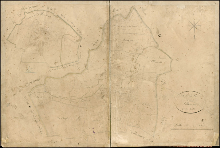 Agrandissement des parcelles n°1-138. Villeneuve (la) (hameau).