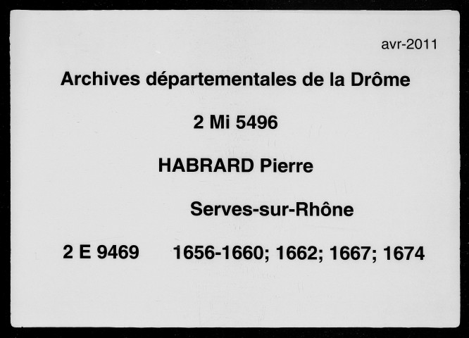 6 janvier 1656-3 février 1674