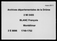 14 novembre 1749-27 juin 1752