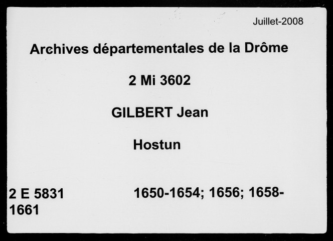 2 janvier 1650-16 janvier 1661