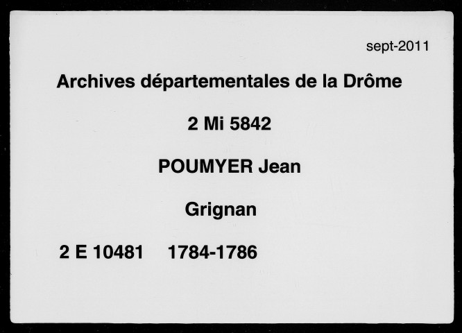 30 mai 1784-23 janvier 1786