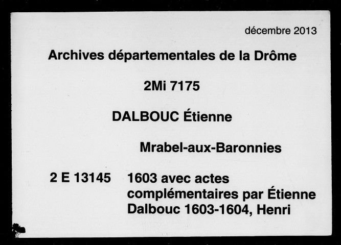 1er janvier 1603-16 février 1604