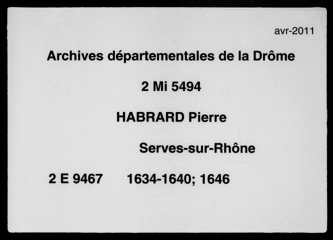 23 juillet 1634-19 mai 1646