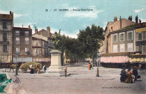 La statue de Désiré Bancel (1897) et l'actuelle avenue Pierre Sémard.