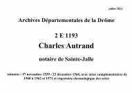 17 novembre 1559-23 décembre 1560