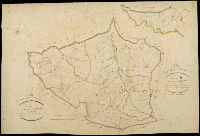 Section A, Chabrier. Section B, Chapelle (la). Pérassols (hameau des) (agrandissement).